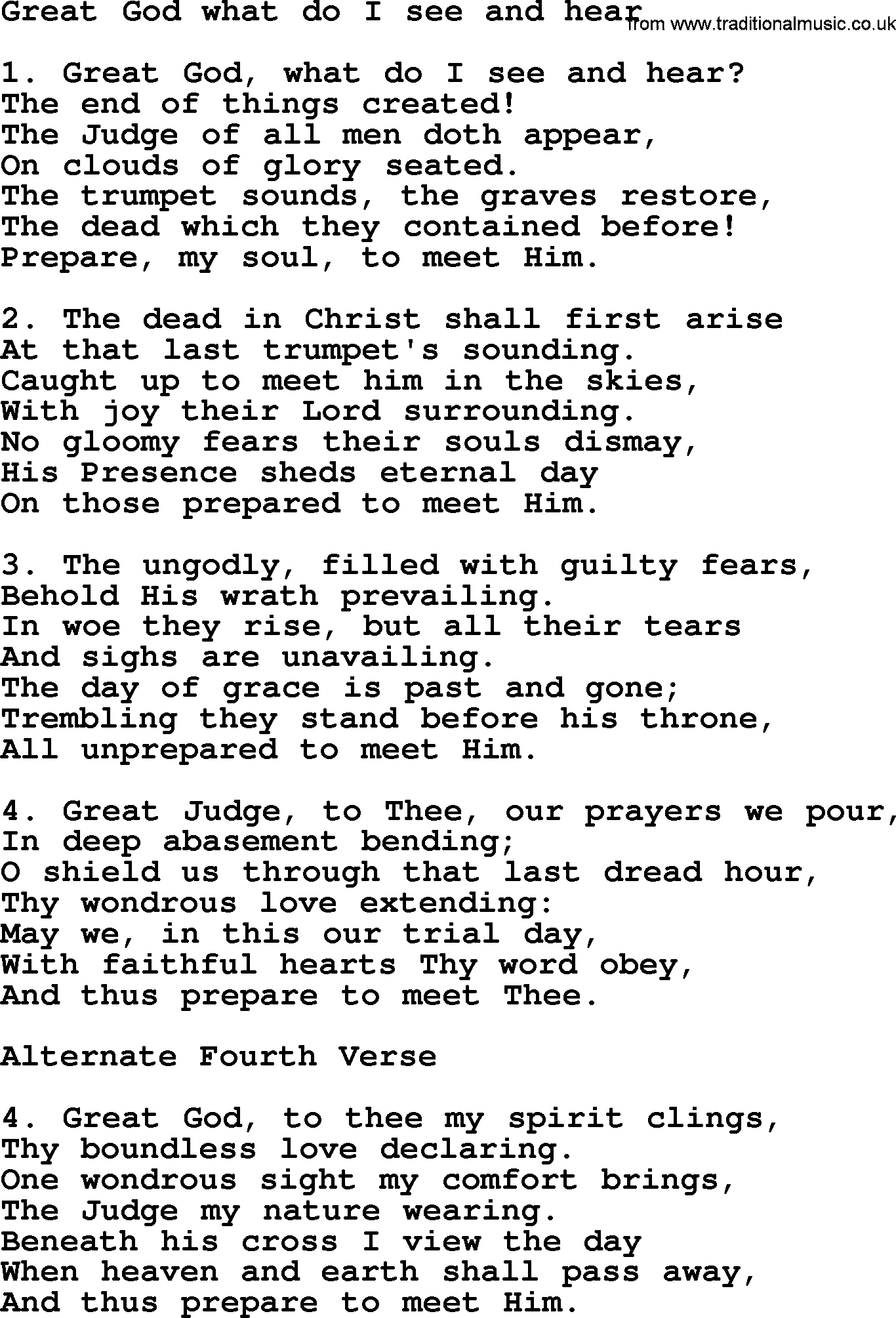 Advent Hymns, Hymn: Great God What Do I See And Hear, lyrics with PDF