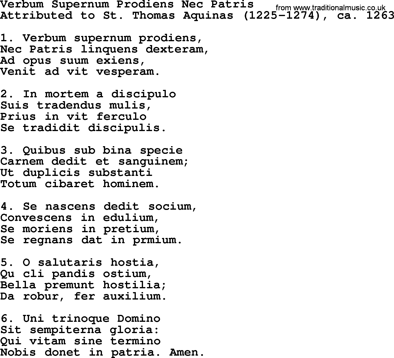 Advent Hymns, Hymn: Verbum Supernum Prodiens Nec Patris, lyrics with PDF