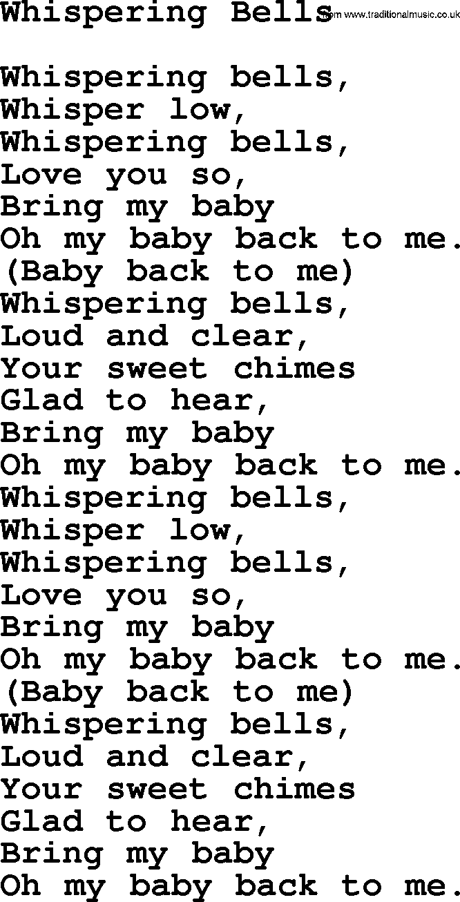 Joan Baez song Whispering Bells, lyrics