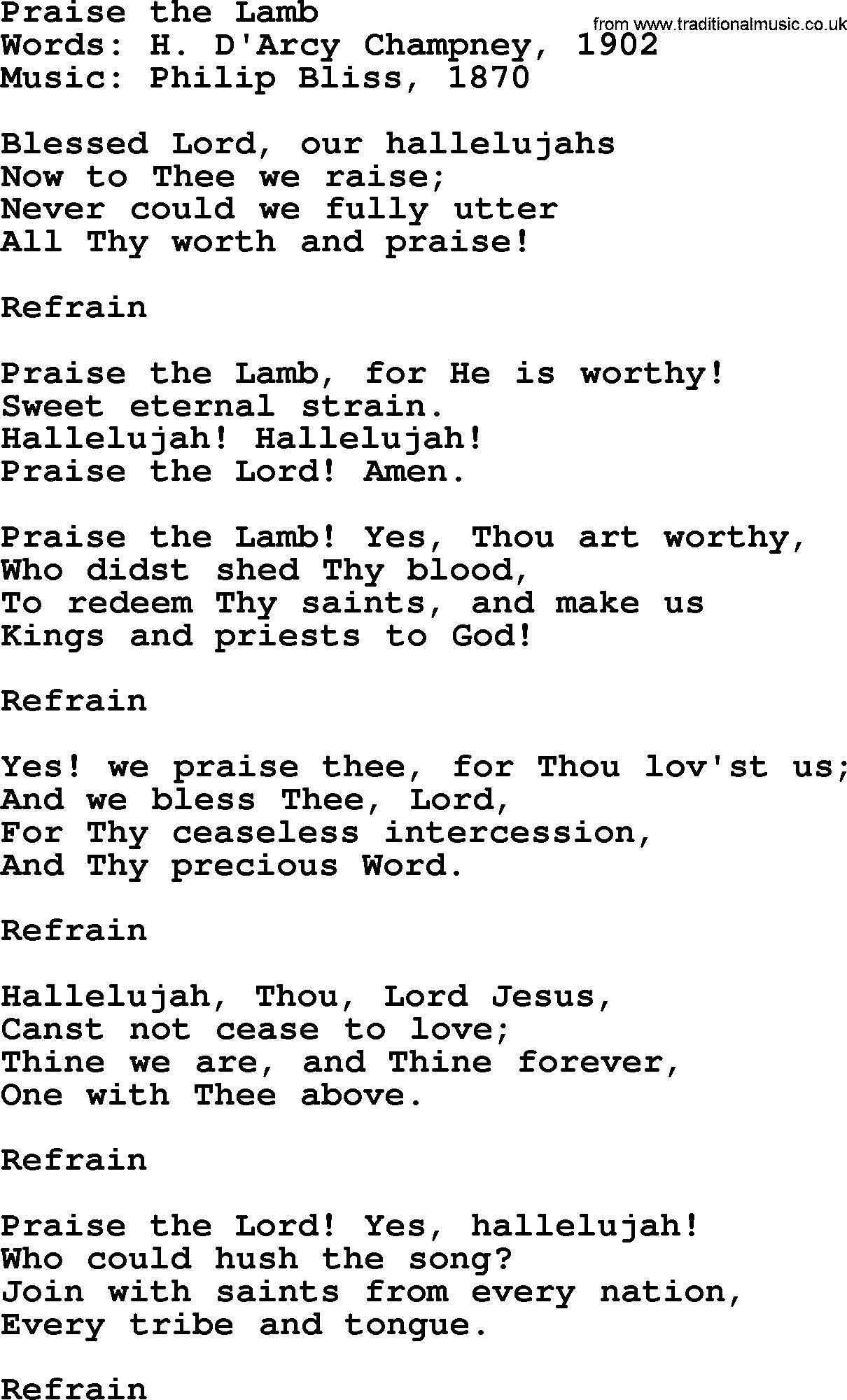 Lion and the lamb lyrics pdf