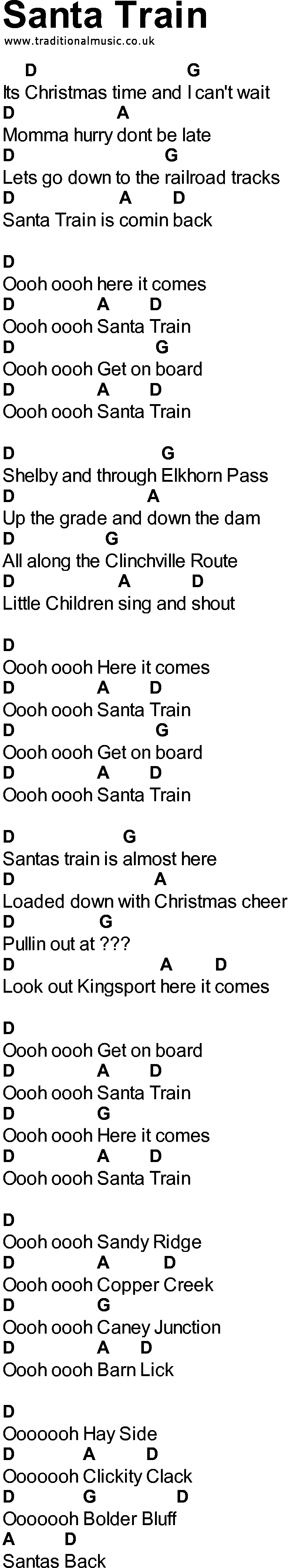 Bluegrass songs with chords - Santa Train