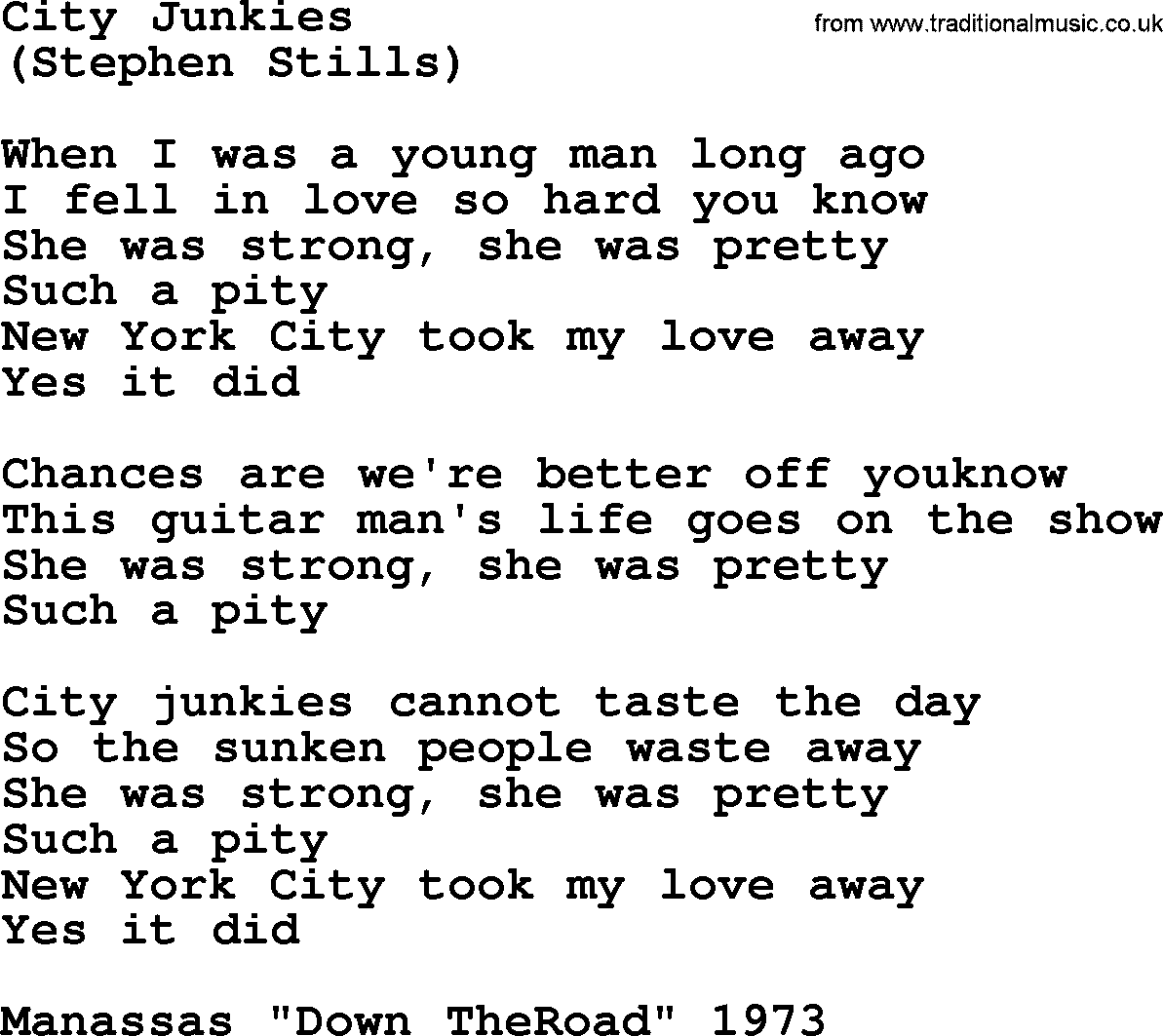 The Byrds song City Junkies, lyrics