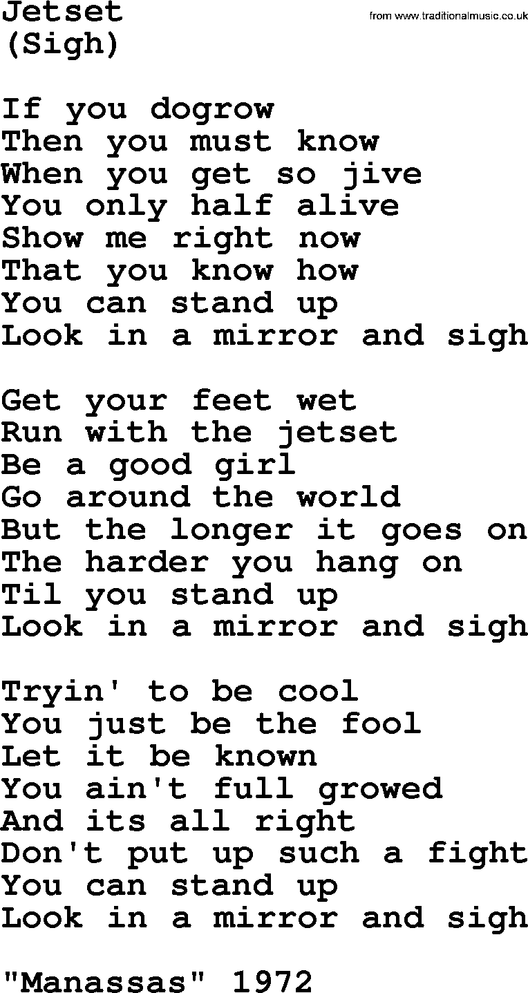 The Byrds song Jetset, lyrics