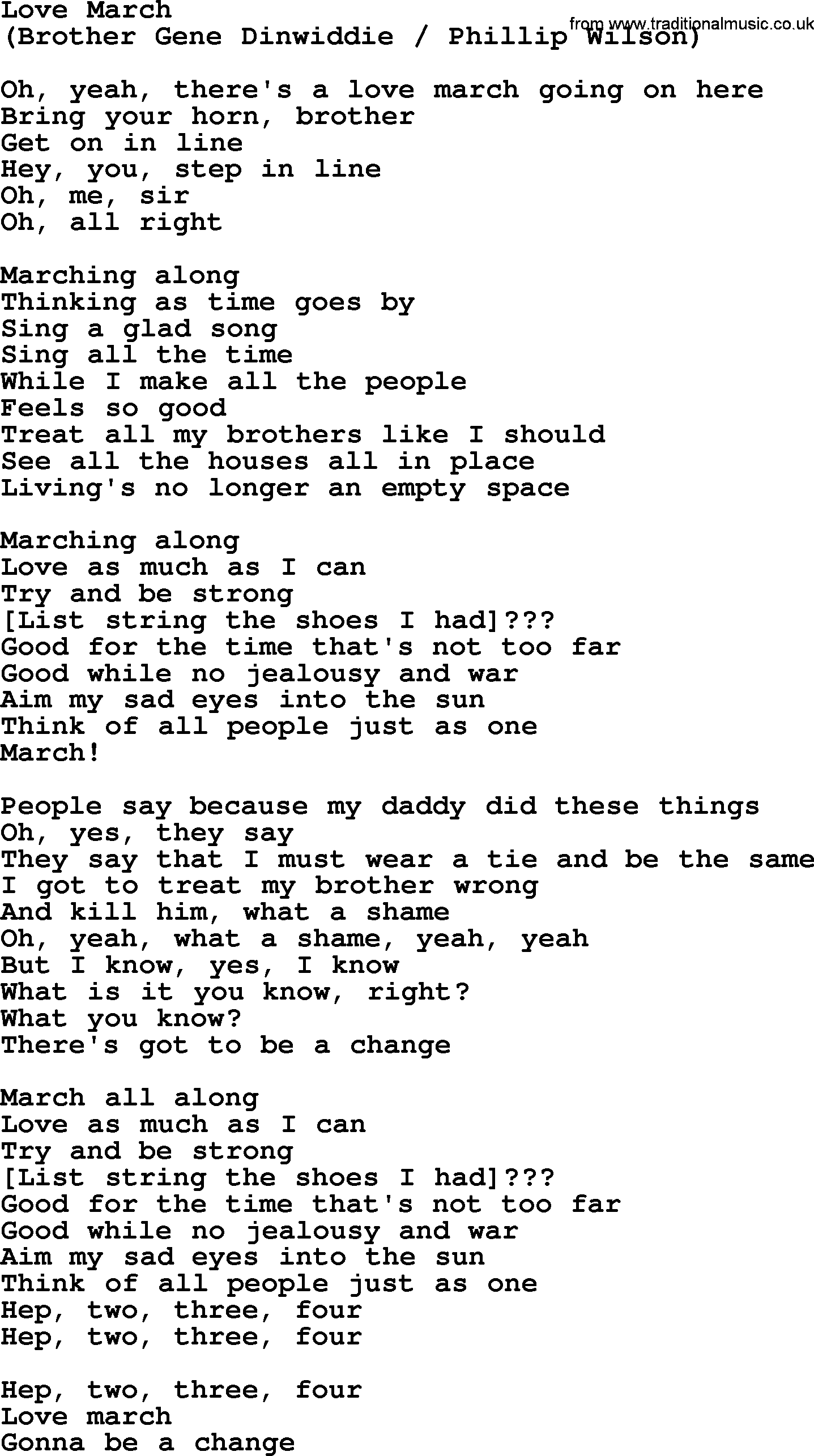 The Byrds song Love March, lyrics
