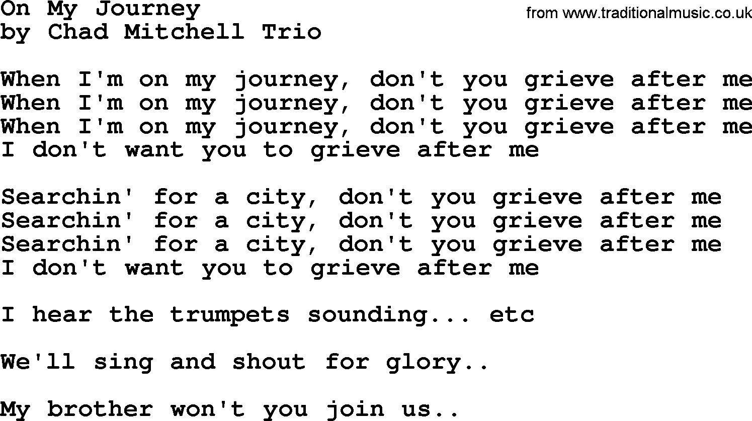 The Byrds song On My Journey, lyrics