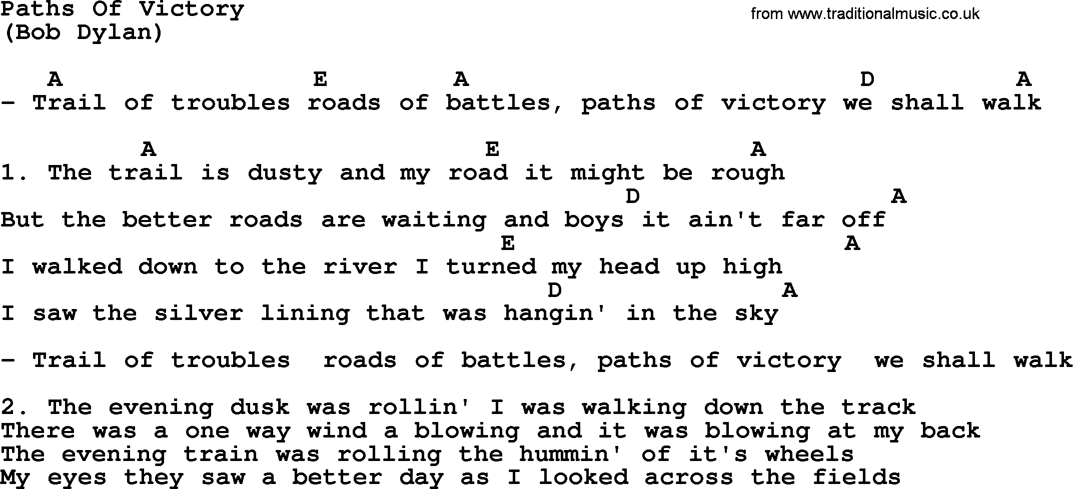 The Byrds song Paths Of Victory, lyrics and chords