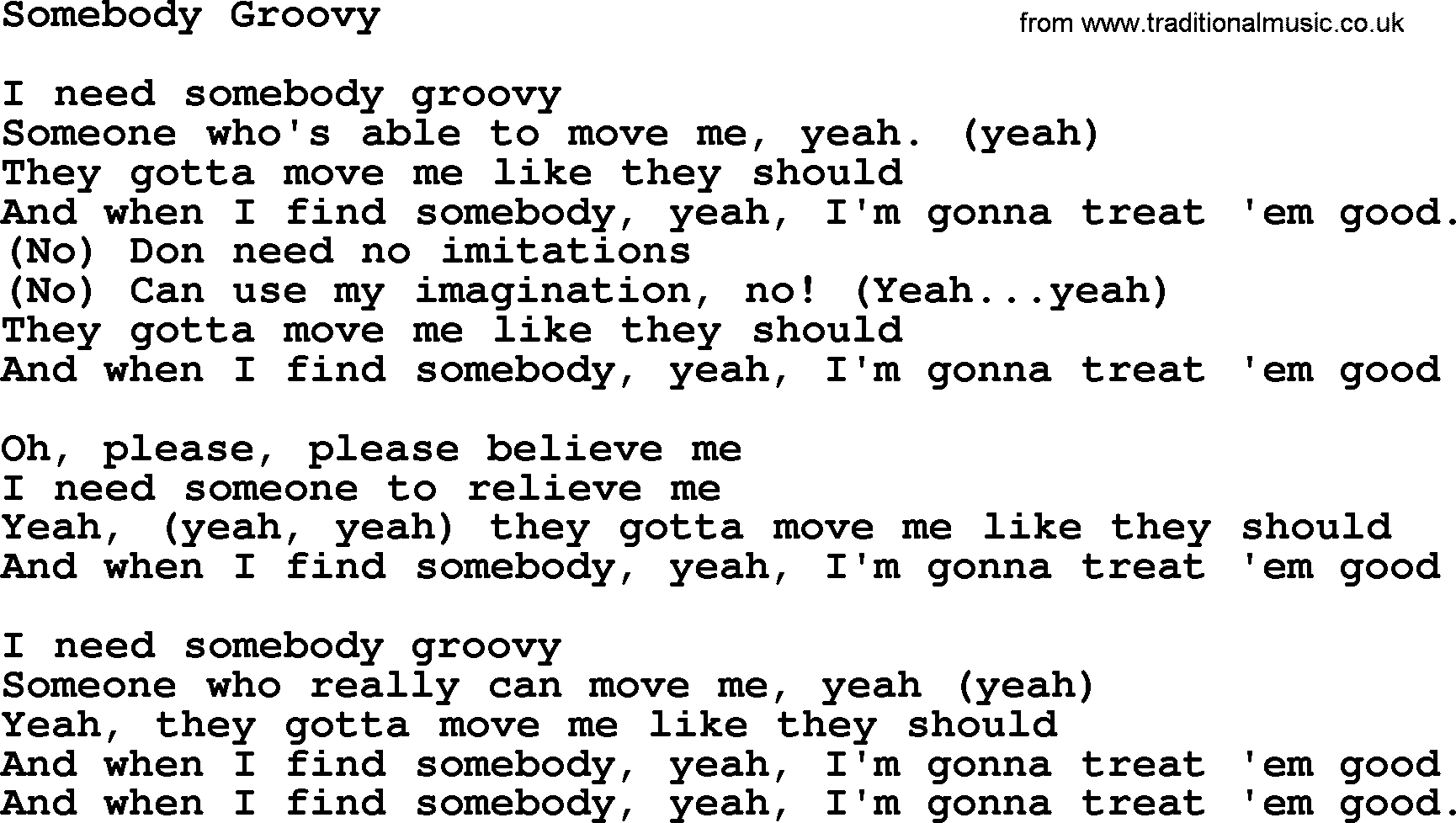 The Byrds song Somebody Groovy, lyrics