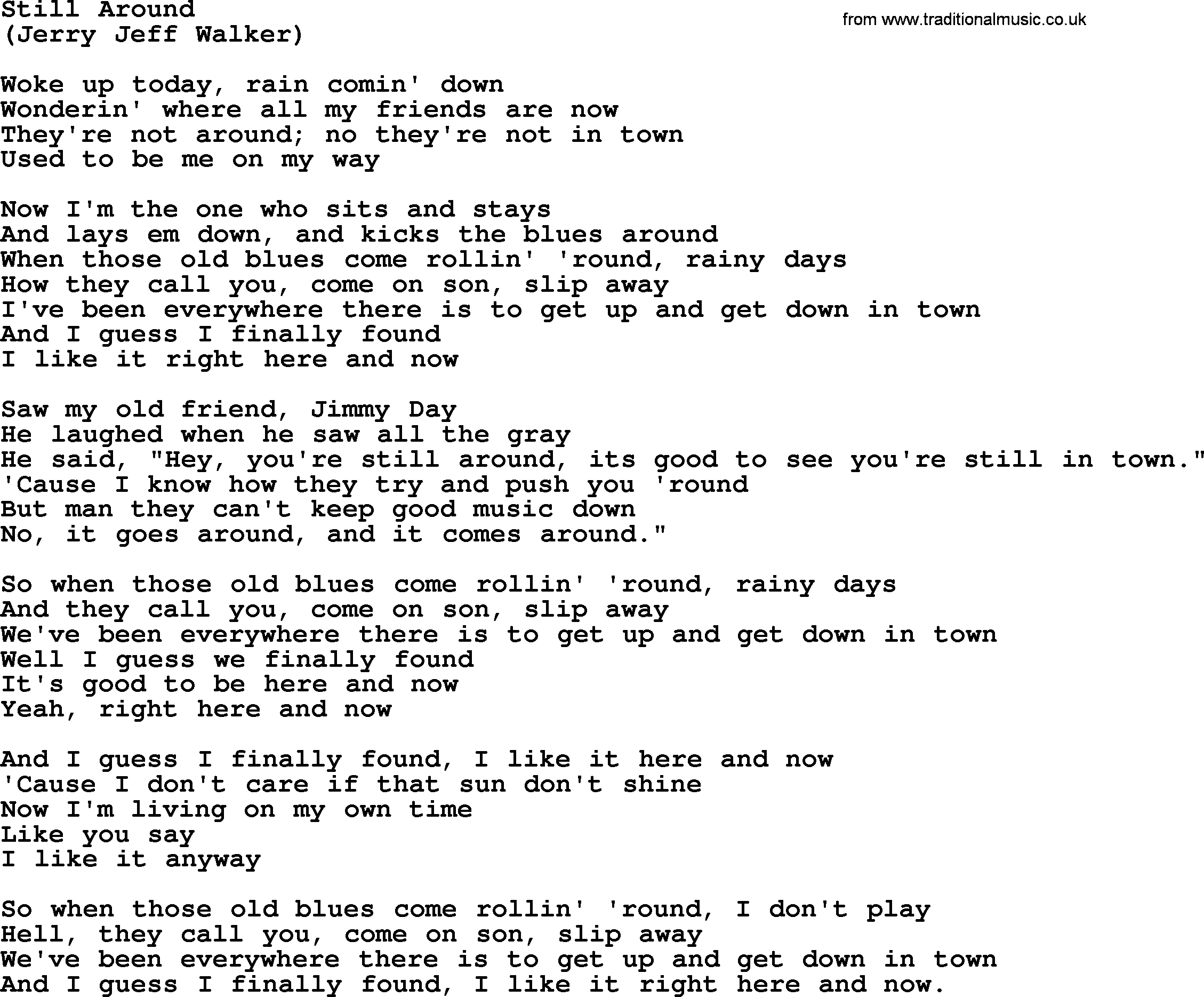 The Byrds song Still Around, lyrics
