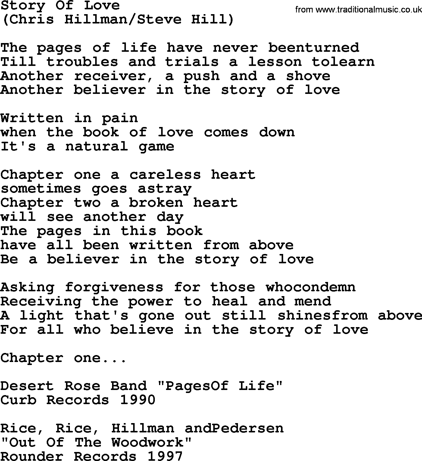 The Byrds song Story Of Love, lyrics