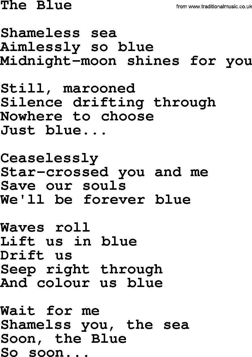 The Byrds song The Blue, lyrics