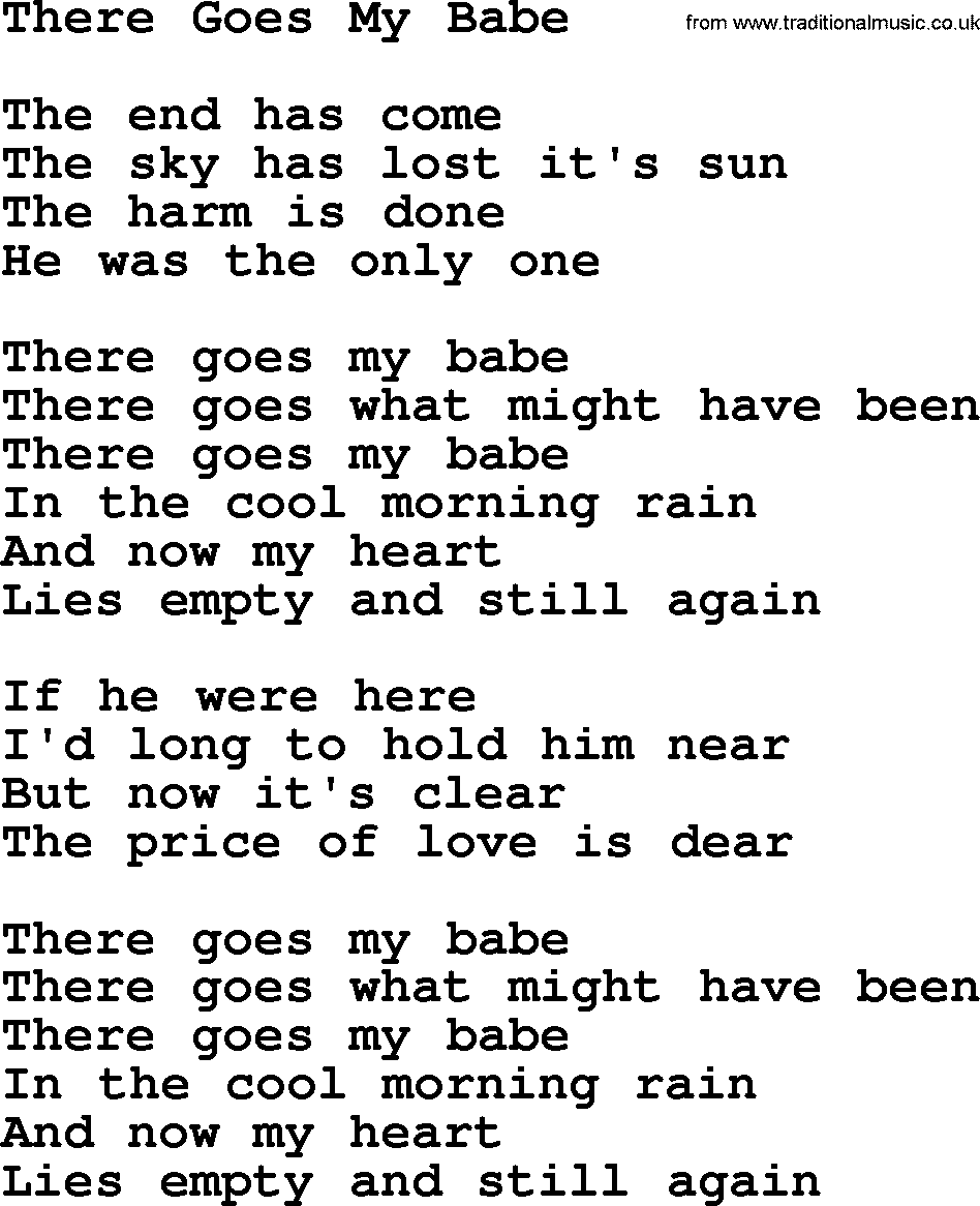 The Byrds song There Goes My Babe, lyrics