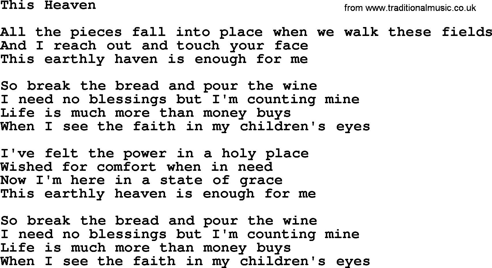 The Byrds song This Heaven, lyrics