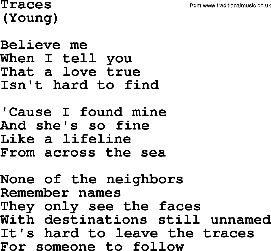 The Byrds song Traces, lyrics