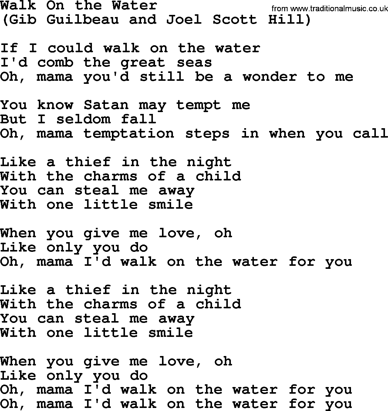 The Byrds song Walk On The Water, lyrics