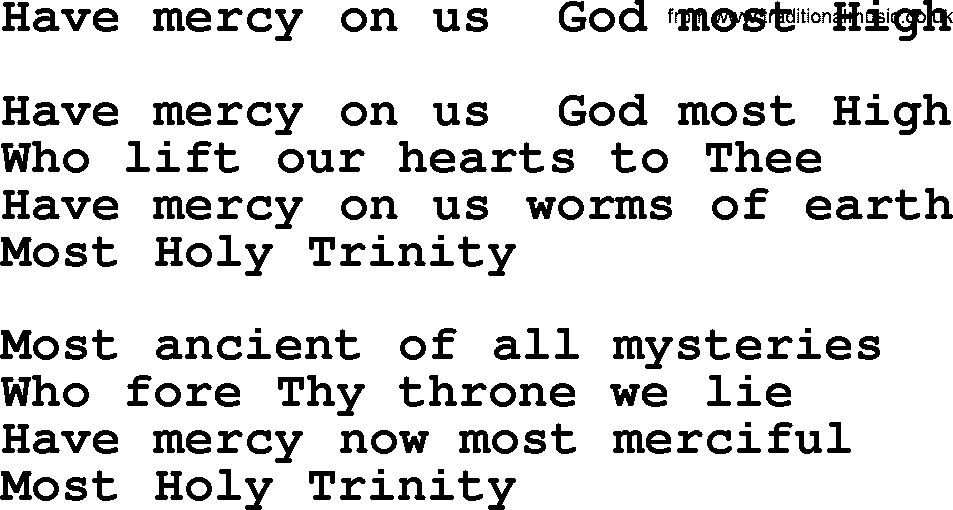 Catholic Hymn: Have Mercy On Us God Most High lyrics with PDF