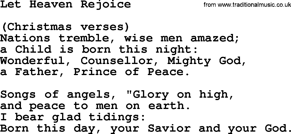 Catholic Hymn: Let Heaven Rejoice lyrics with PDF