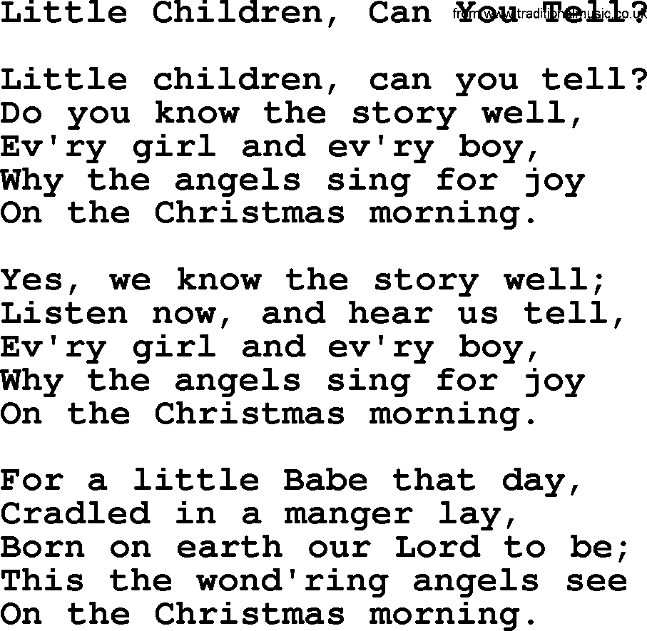 Catholic Hymn: Little Children, Can You Tell_ lyrics with PDF