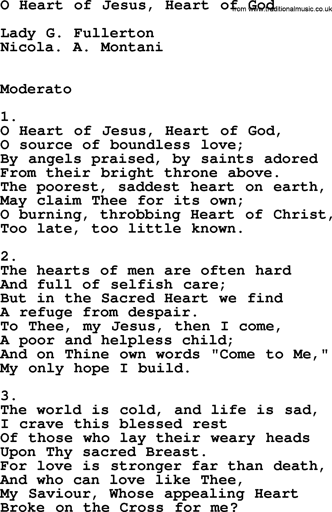 Catholic Hymn: O Heart Of Jesus, Heart Of God lyrics with PDF
