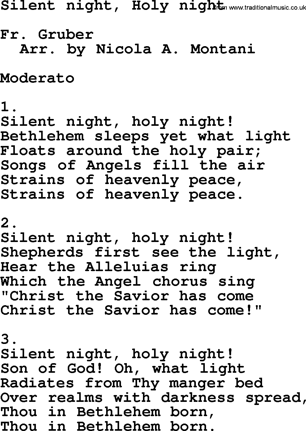 Catholic Hymn: Silent Night, Holy Night lyrics with PDF