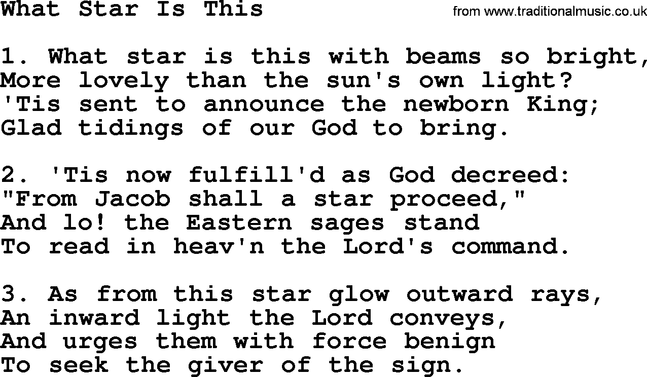 Catholic Hymn: What Star Is This lyrics with PDF