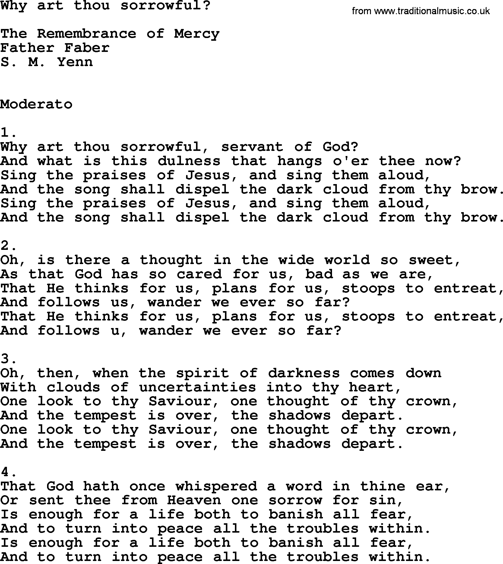 Catholic Hymn: Why Art Thou Sorrowful_ lyrics with PDF