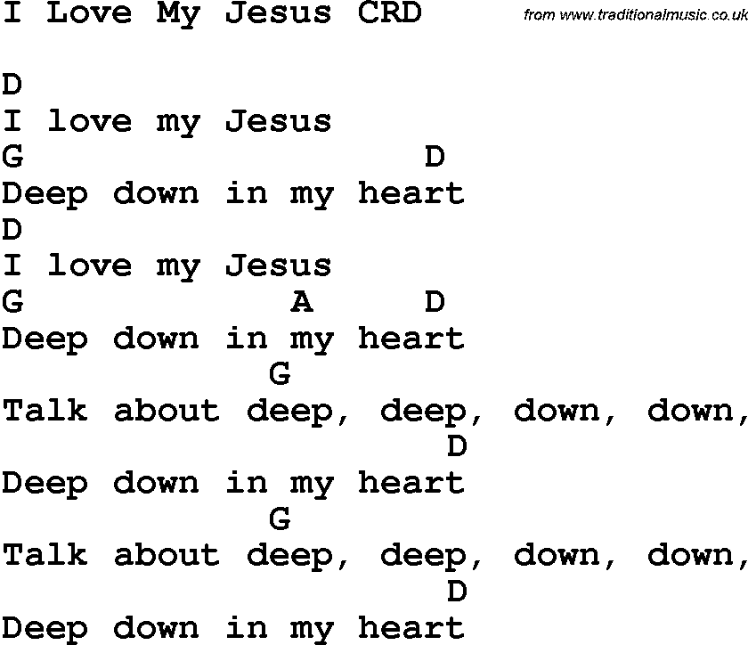 Christian Chlidrens Song I Love My Jesus CRD Lyrics & Chords