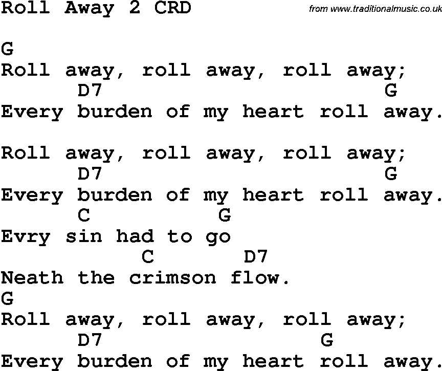 Christian Chlidrens Song Roll Away 2 CRD Lyrics & Chords