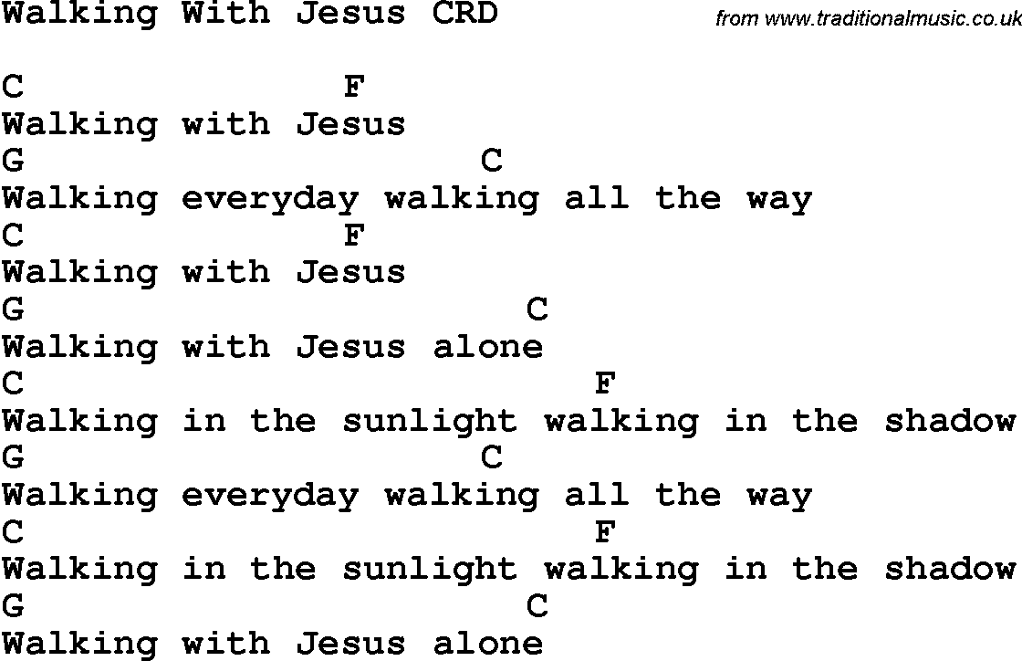 Christian Chlidrens Song Walking With Jesus CRD Lyrics & Chords