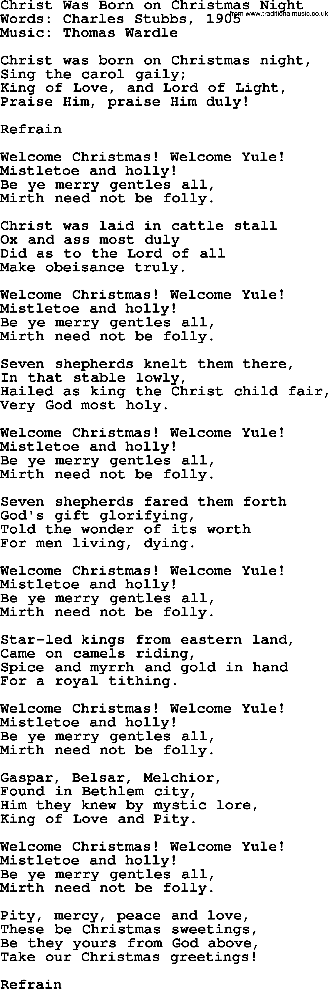 Christmas Powerpoints, Song: Christ Was Born On Christmas Night - Lyrics, PPT(for church ...