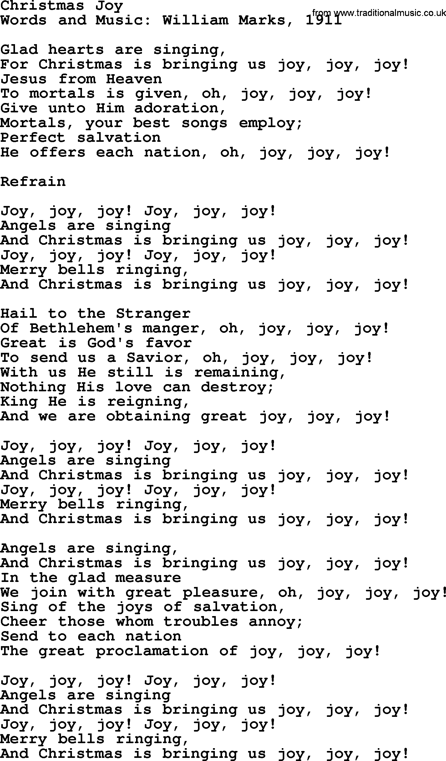 Christmas Powerpoints, Song: Christmas Joy - Lyrics, PPT(for church projection etc) and PDF