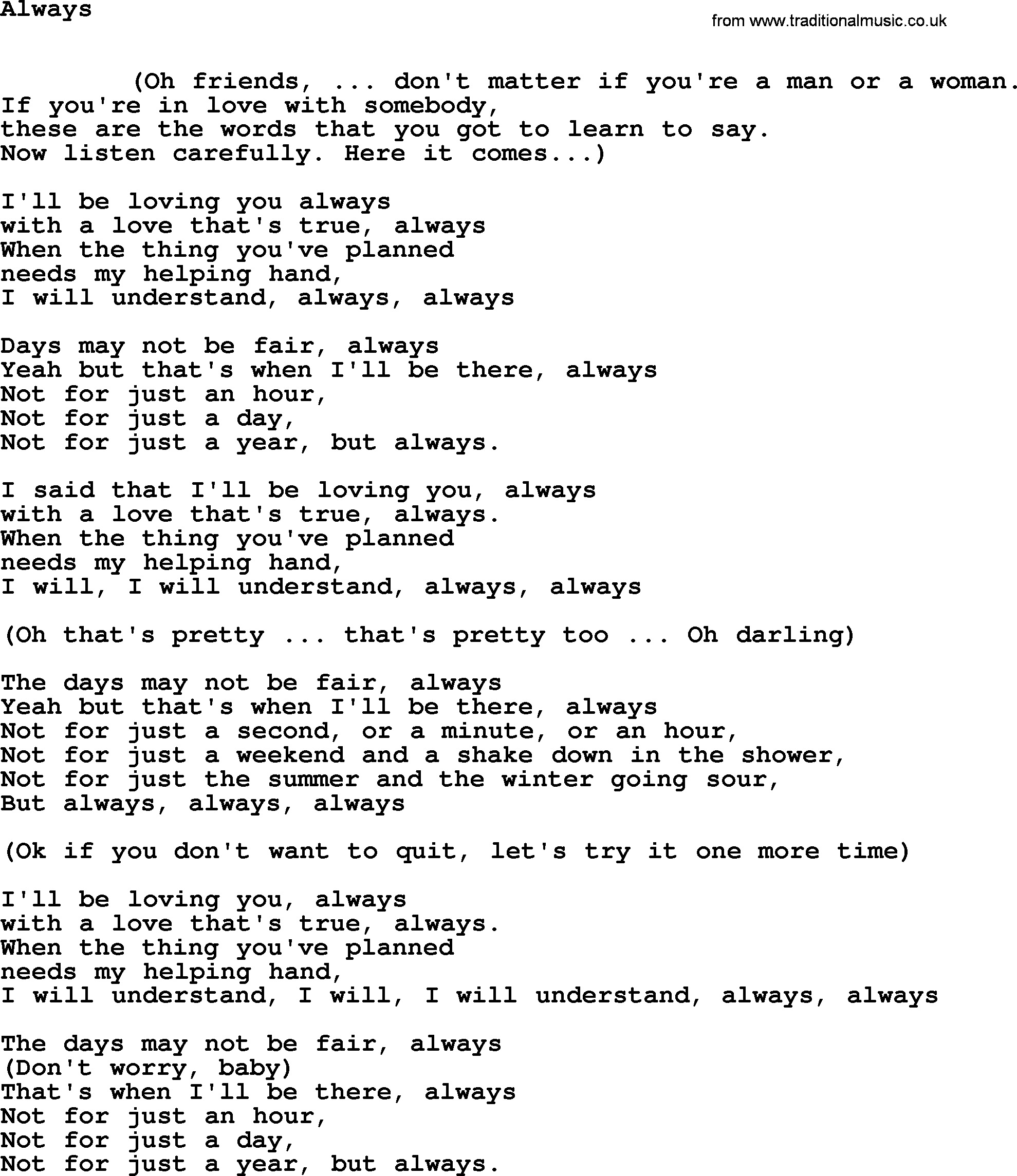 Leonard Cohen song Always-leonard-cohen.txt lyrics