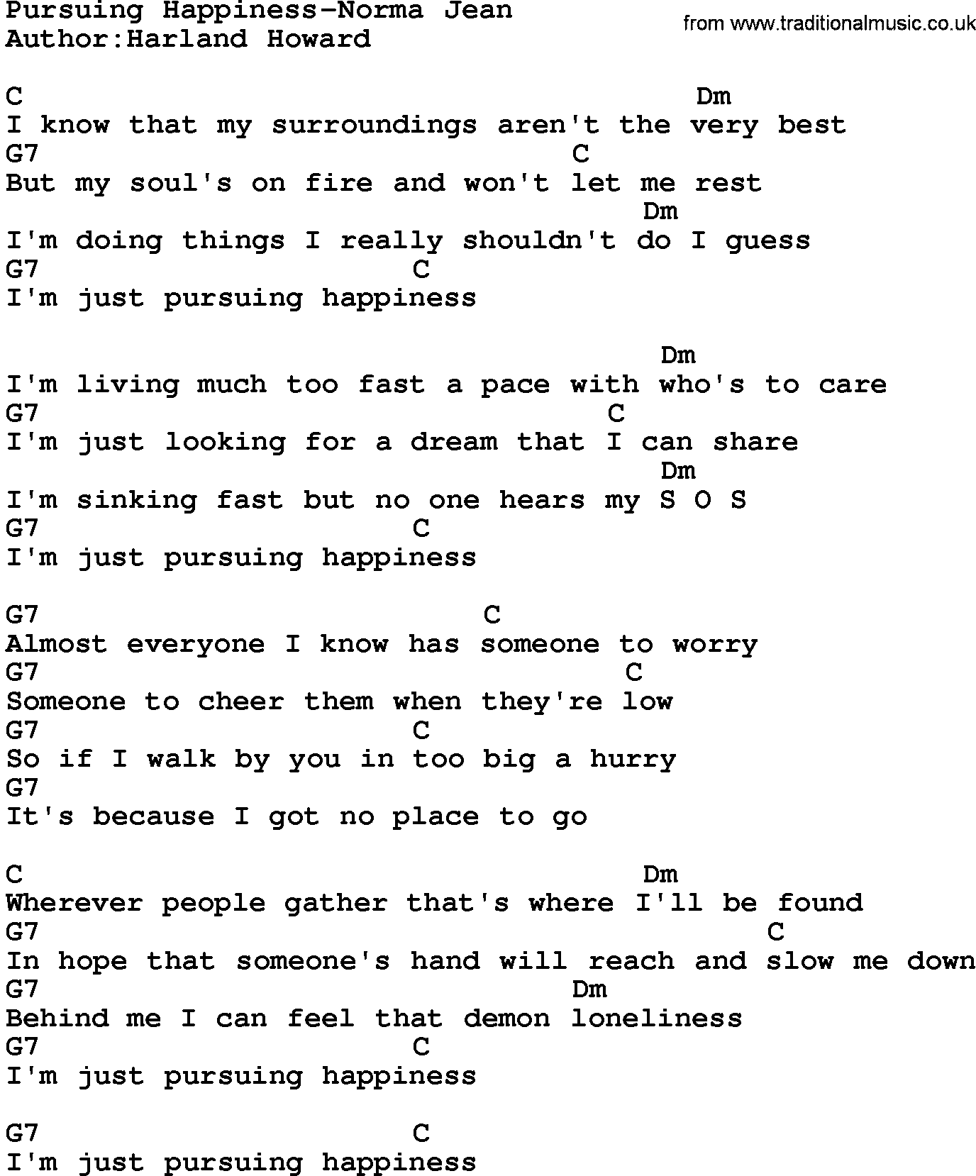 Pursuit of happiness chords