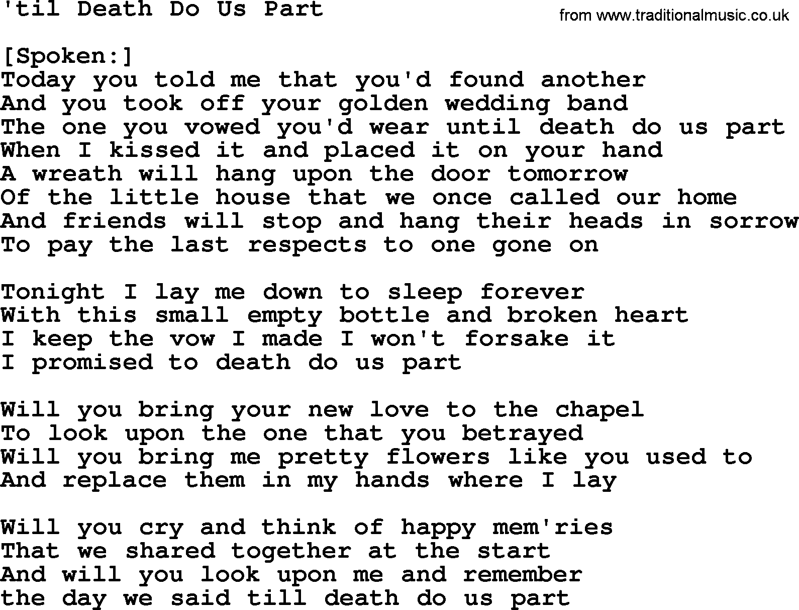 Dolly Parton song 'til Death Do Us Part.txt lyrics