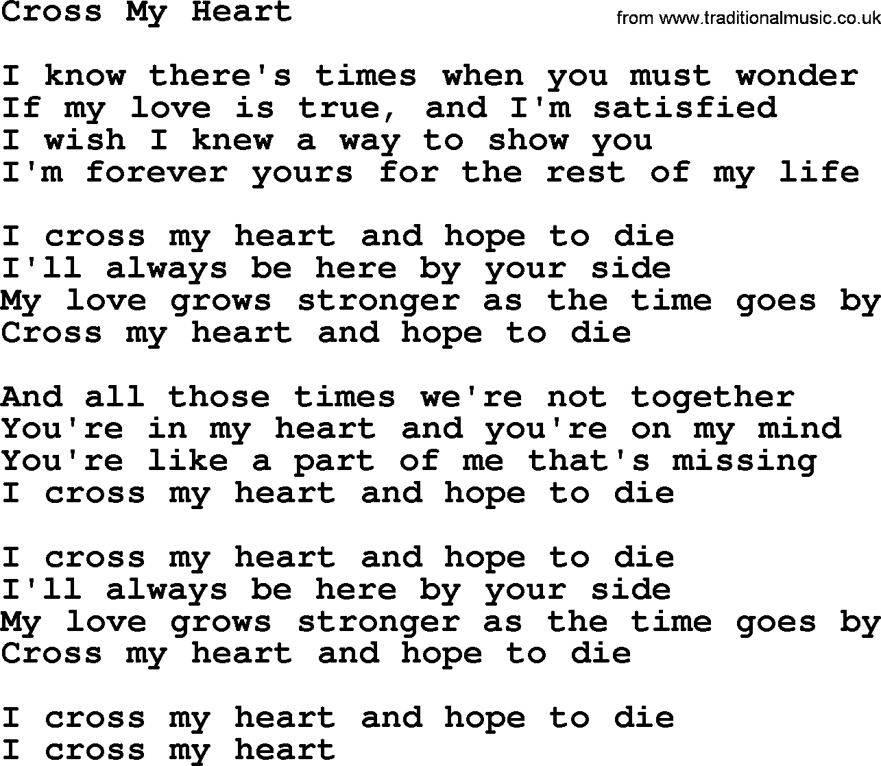 Dolly Parton song Cross My Heart.txt lyrics
