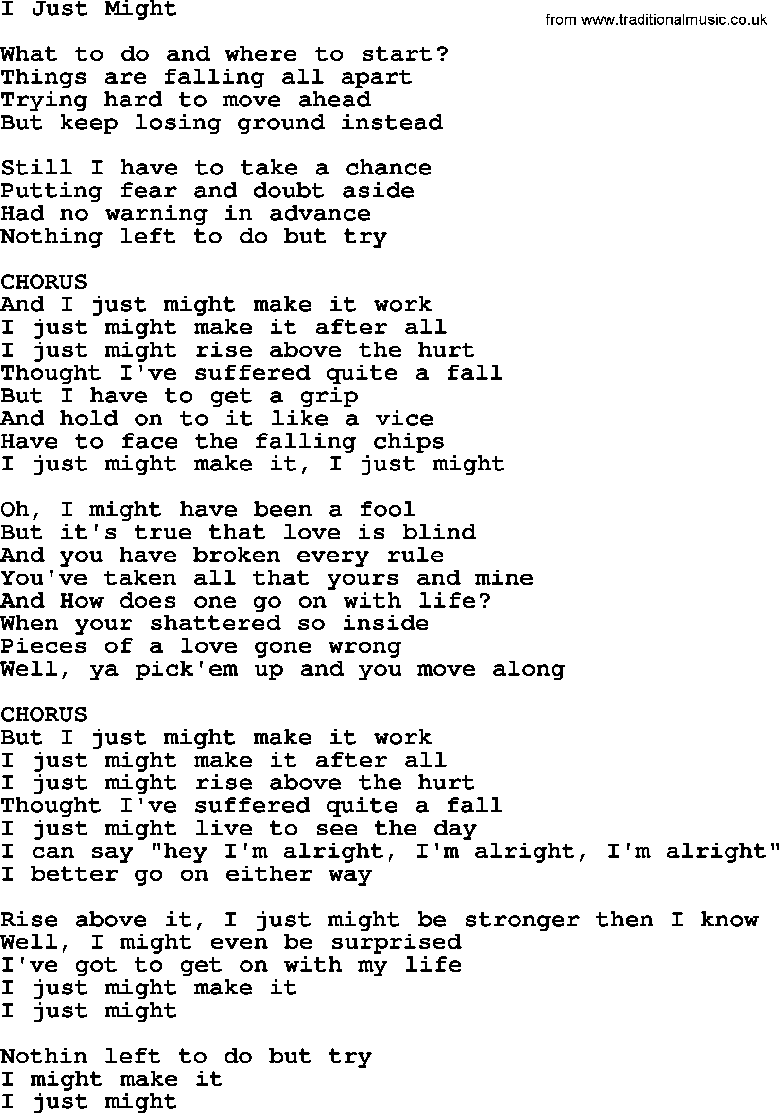 Dolly Parton song I Just Might.txt lyrics