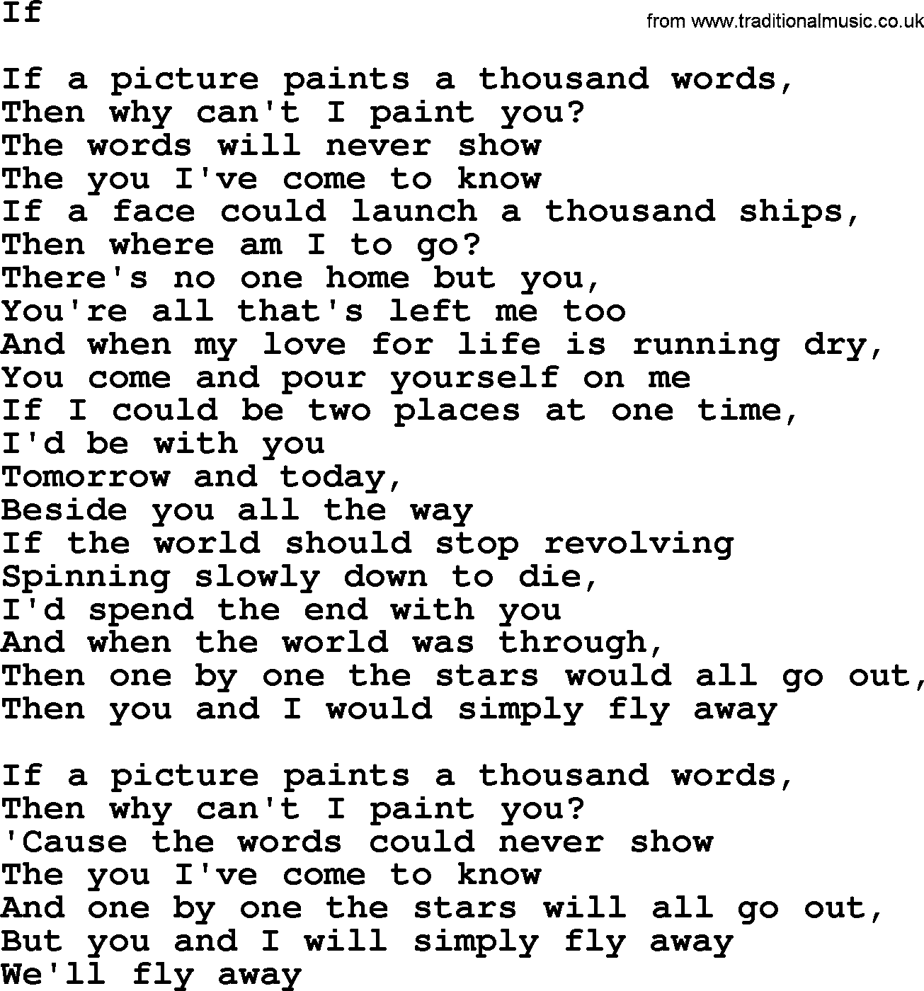 Dolly Parton song If.txt lyrics