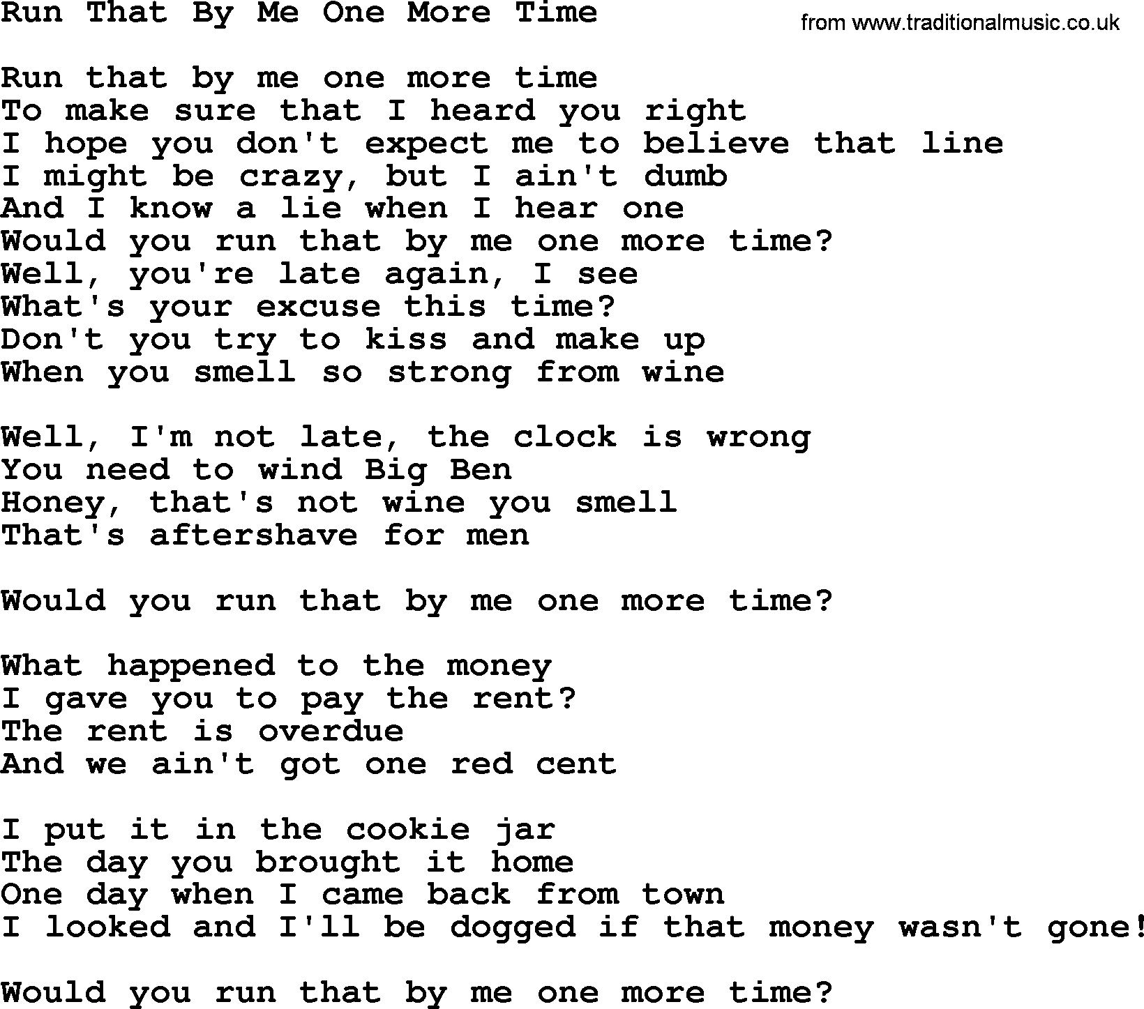 Dolly Parton song Run That By Me One More Time.txt lyrics
