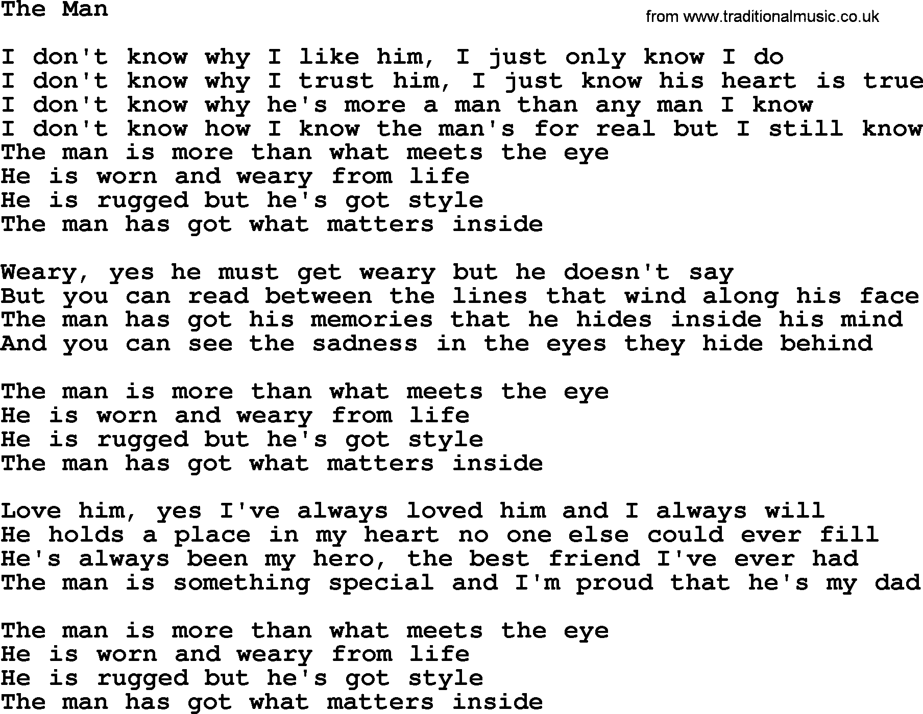 Dolly Parton song The Man.txt lyrics