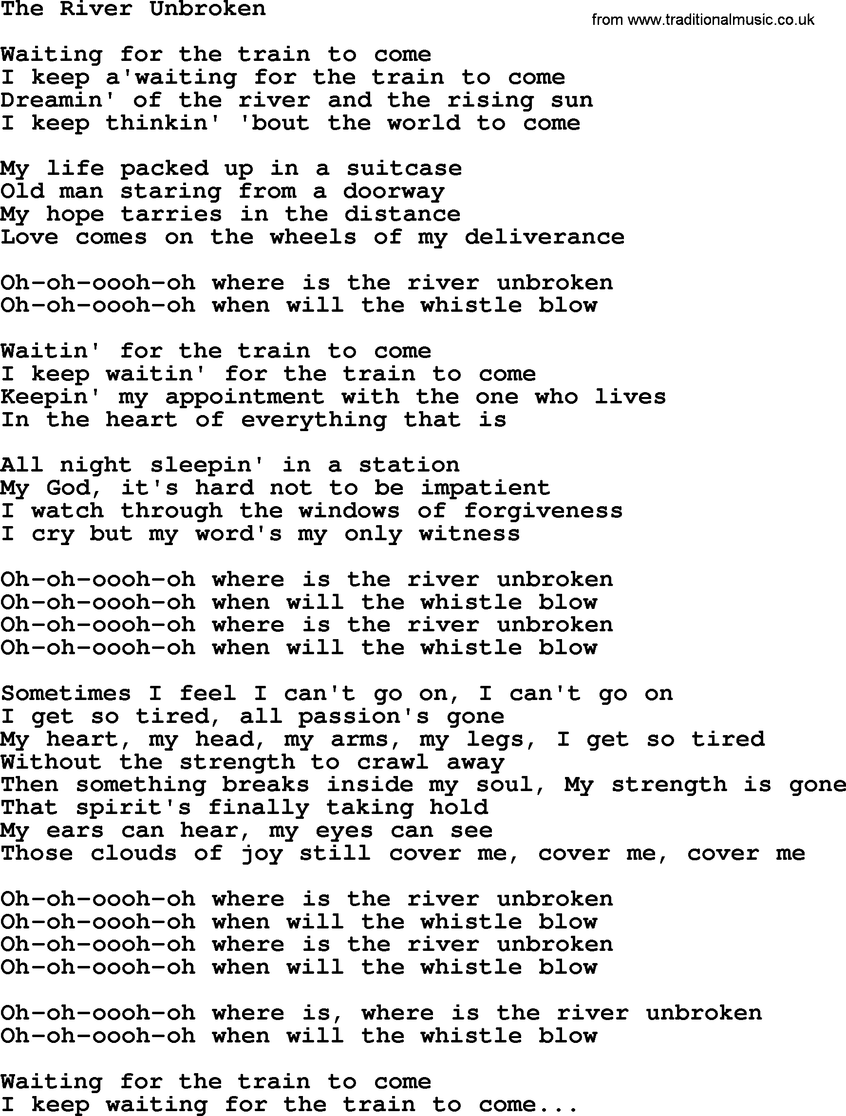 Dolly Parton song The River Unbroken.txt lyrics