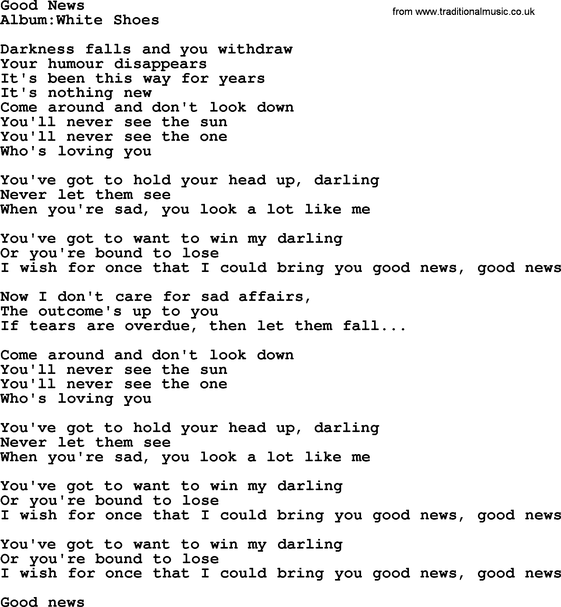 Emmylou Harris song: Good News lyrics
