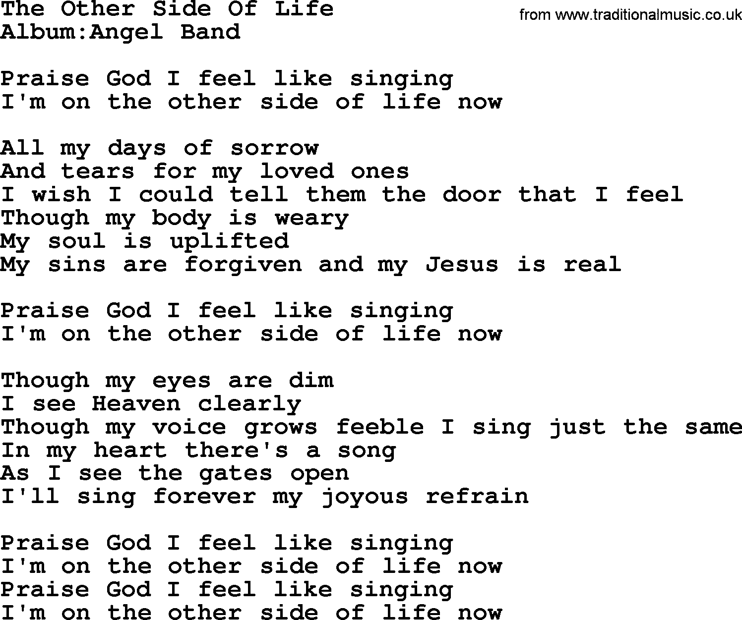 Emmylou Harris song: The Other Side Of Life lyrics