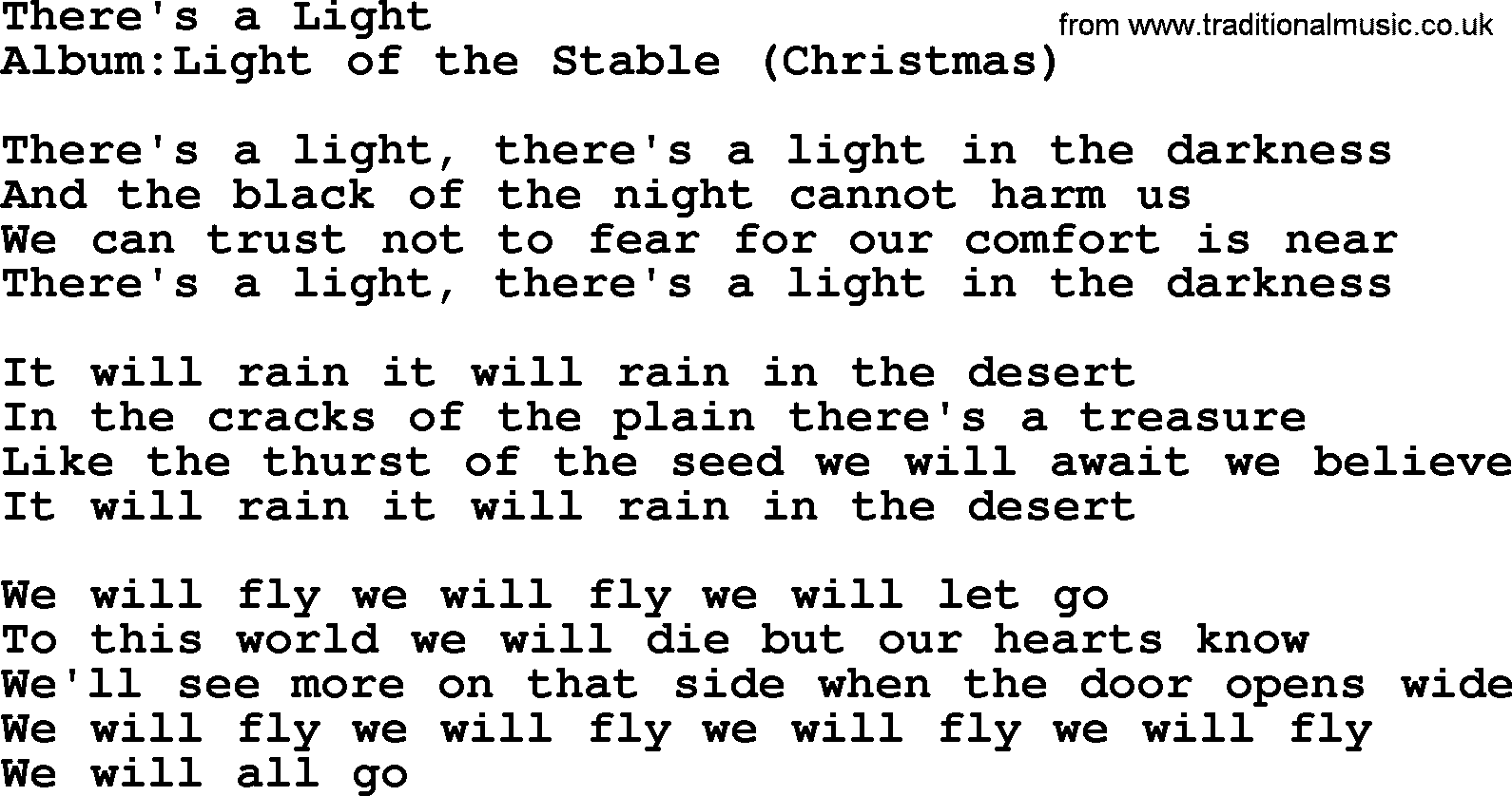 Emmylou Harris song: There's a Light lyrics
