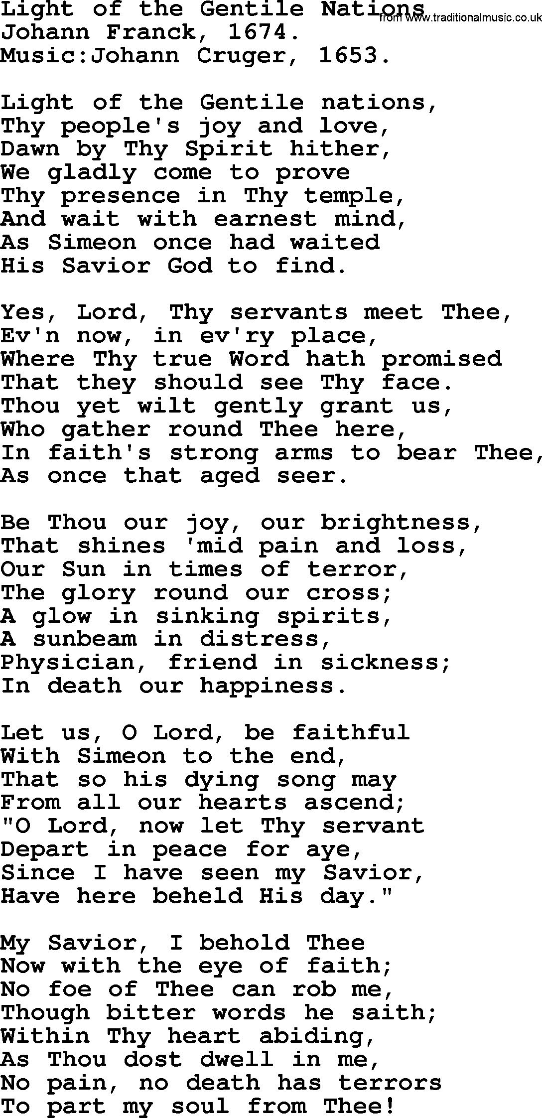 Epiphany Hymns, Hymn: Light Of The Gentile Nations, lyrics with PDF