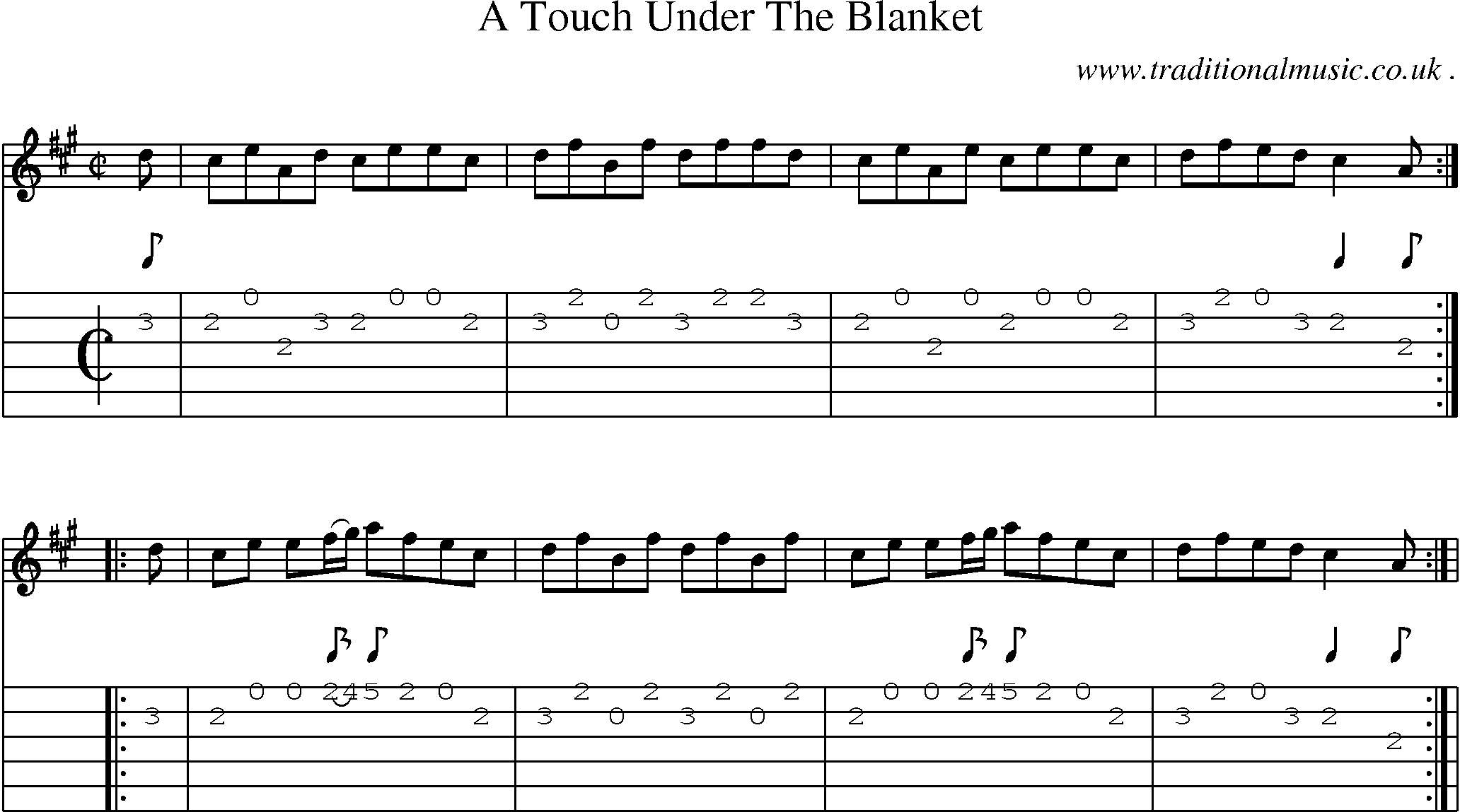 Sheet-Music and Guitar Tabs for A Touch Under The Blanket