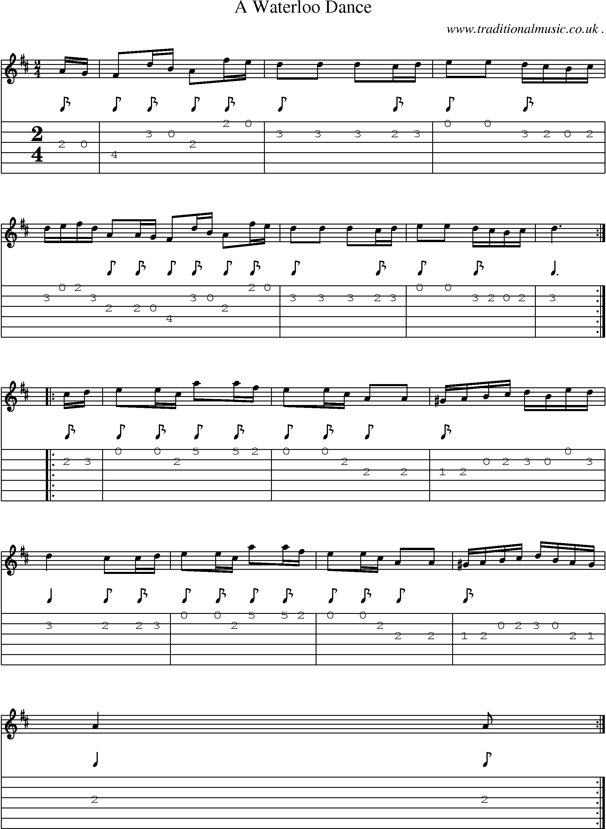 Sheet-Music and Guitar Tabs for A Waterloo Dance