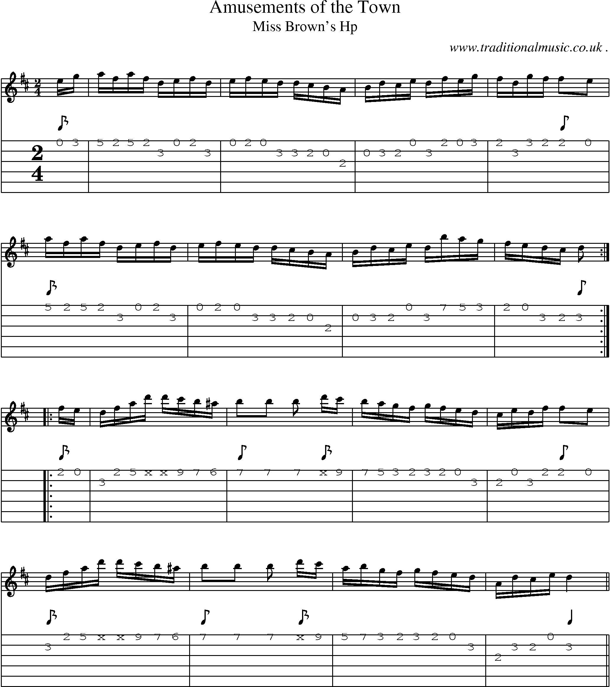 Sheet-Music and Guitar Tabs for Amusements Of The Town