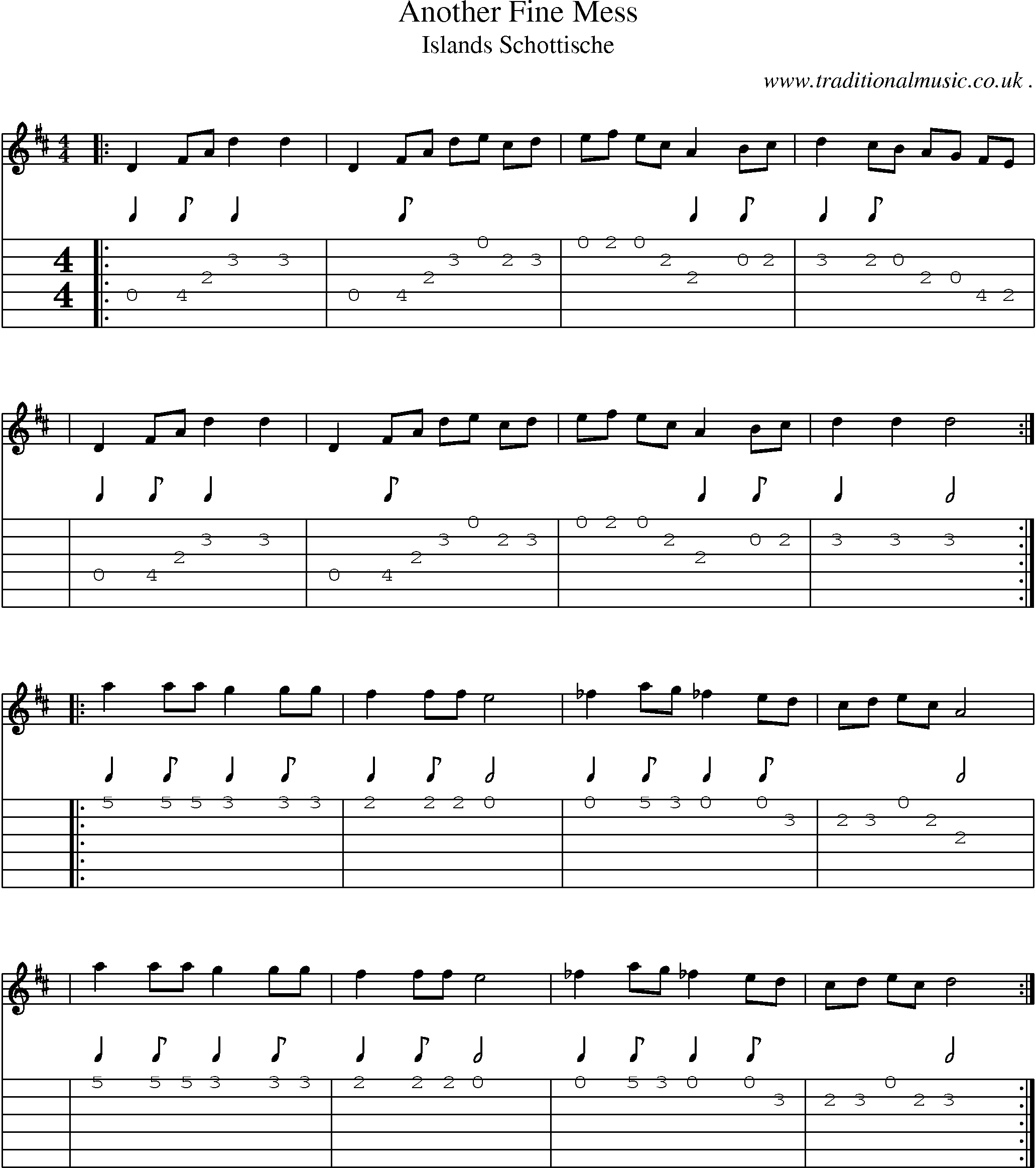 Sheet-Music and Guitar Tabs for Another Fine Mess