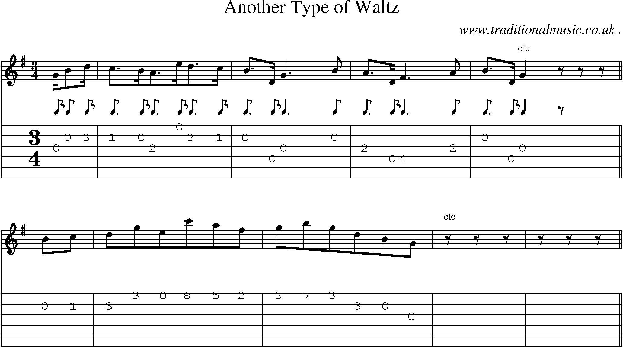 Sheet-Music and Guitar Tabs for Another Type Of Waltz