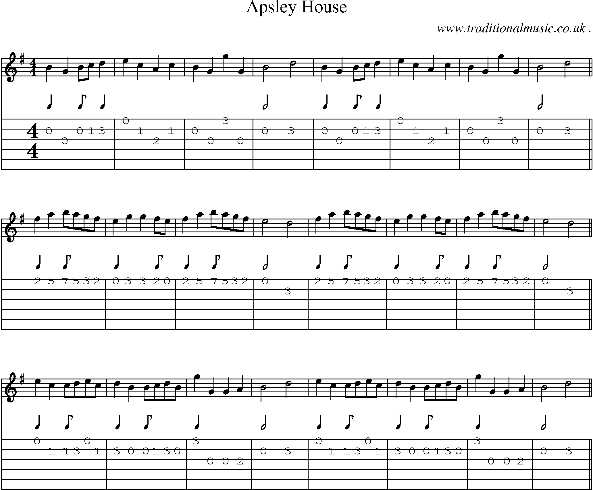 Sheet-Music and Guitar Tabs for Apsley House