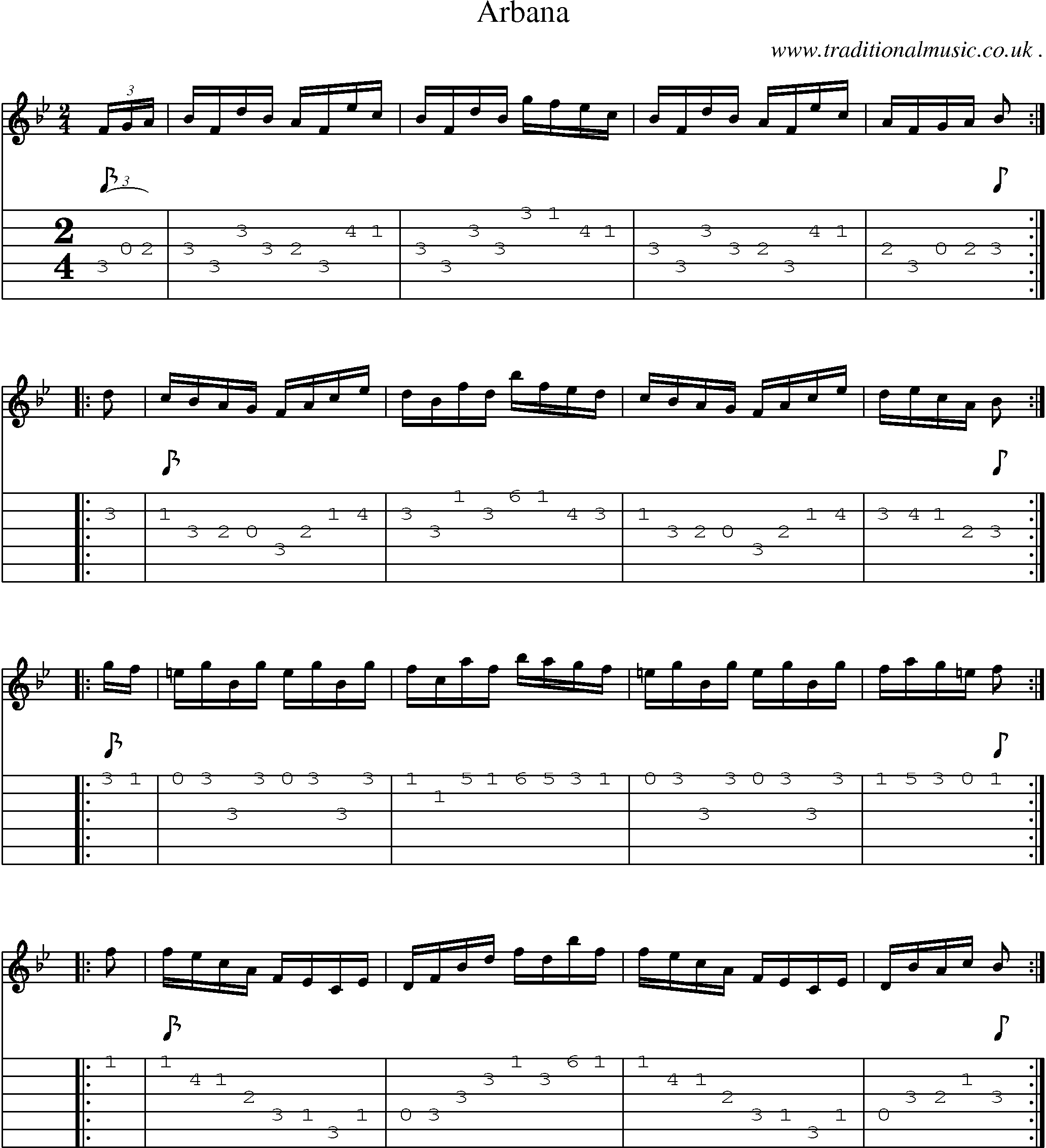 Sheet-Music and Guitar Tabs for Arbana